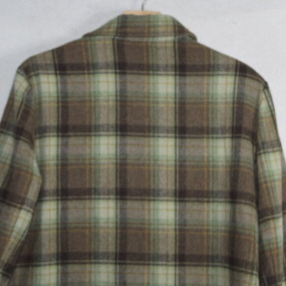 Vintage 90s Evan Picone womens jacket size 16 green plaid wool blend 70s style - Picture 7 of 10